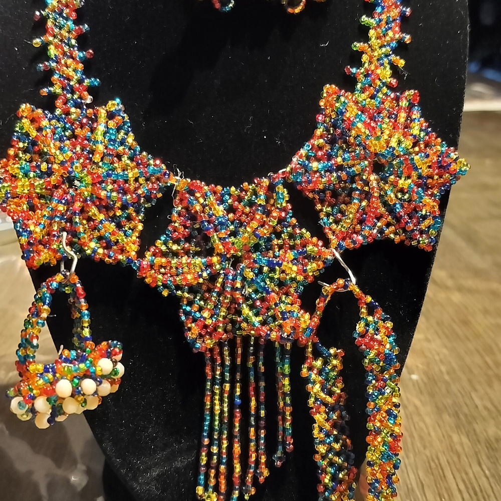 Colorful Starburst Beaded Necklace